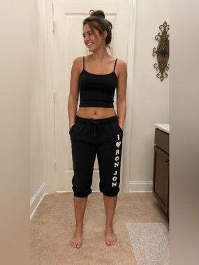 Ron Jon Surf Shop Black Capri Sweatpants Size Small
